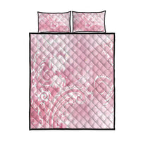 Aloha Hawaii Turtles Floral Quilt Bed Set Pink Marbles Glaze LT7 - Polynesian Pride