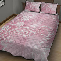 Aloha Hawaii Turtles Floral Quilt Bed Set Pink Marbles Glaze LT7 - Polynesian Pride