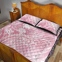 Aloha Hawaii Turtles Floral Quilt Bed Set Pink Marbles Glaze LT7 - Polynesian Pride