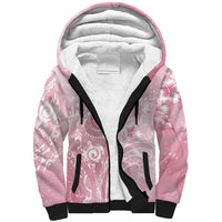 Aloha Hawaii Turtles Floral Sherpa Hoodie Pink Marbles Glaze LT7 Unisex Pink - Polynesian Pride