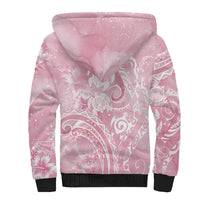 Aloha Hawaii Turtles Floral Sherpa Hoodie Pink Marbles Glaze LT7 - Polynesian Pride