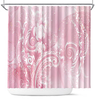 Aloha Hawaii Turtles Floral Shower Curtain Pink Marbles Glaze LT7 Pink - Polynesian Pride