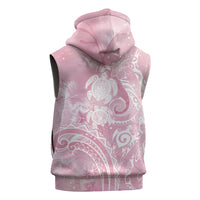 Aloha Hawaii Turtles Floral Sleeveless Zip Hoodie Pink Marbles Glaze LT7 - Polynesian Pride