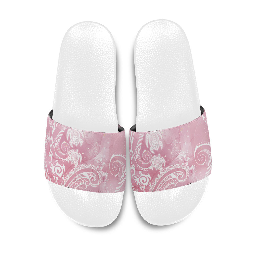 Aloha Hawaii Turtles Floral Slide Sandals Pink Marbles Glaze LT7 Pink - Polynesian Pride