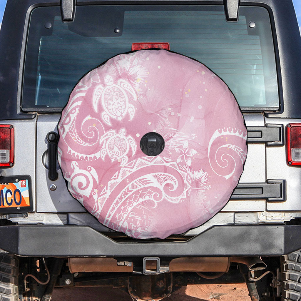 Aloha Hawaii Turtles Floral Spare Tire Cover Pink Marbles Glaze LT7 Pink - Polynesian Pride
