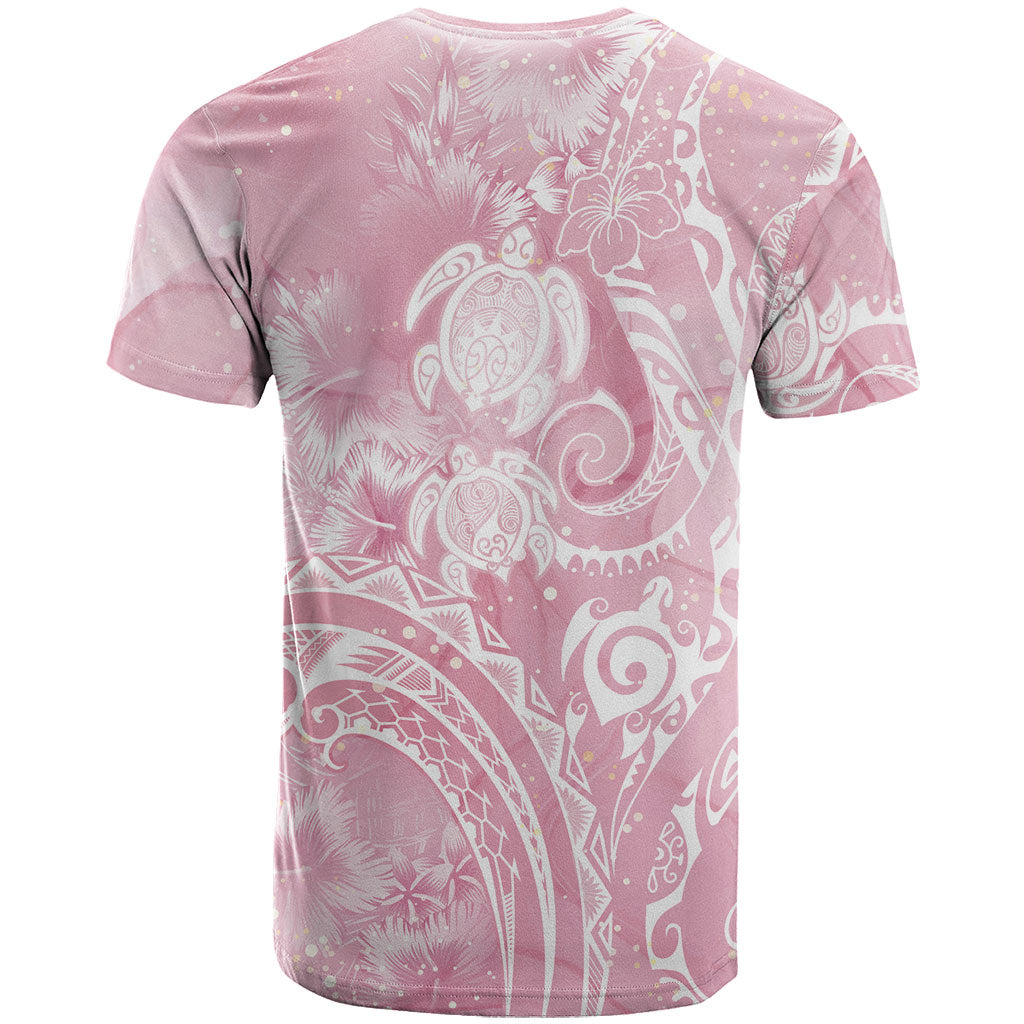 Aloha Hawaii Turtles Floral T Shirt Pink Marbles Glaze LT7 - Polynesian Pride