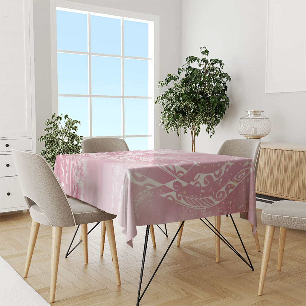 Aloha Hawaii Turtles Floral Tablecloth Pink Marbles Glaze LT7 - Polynesian Pride