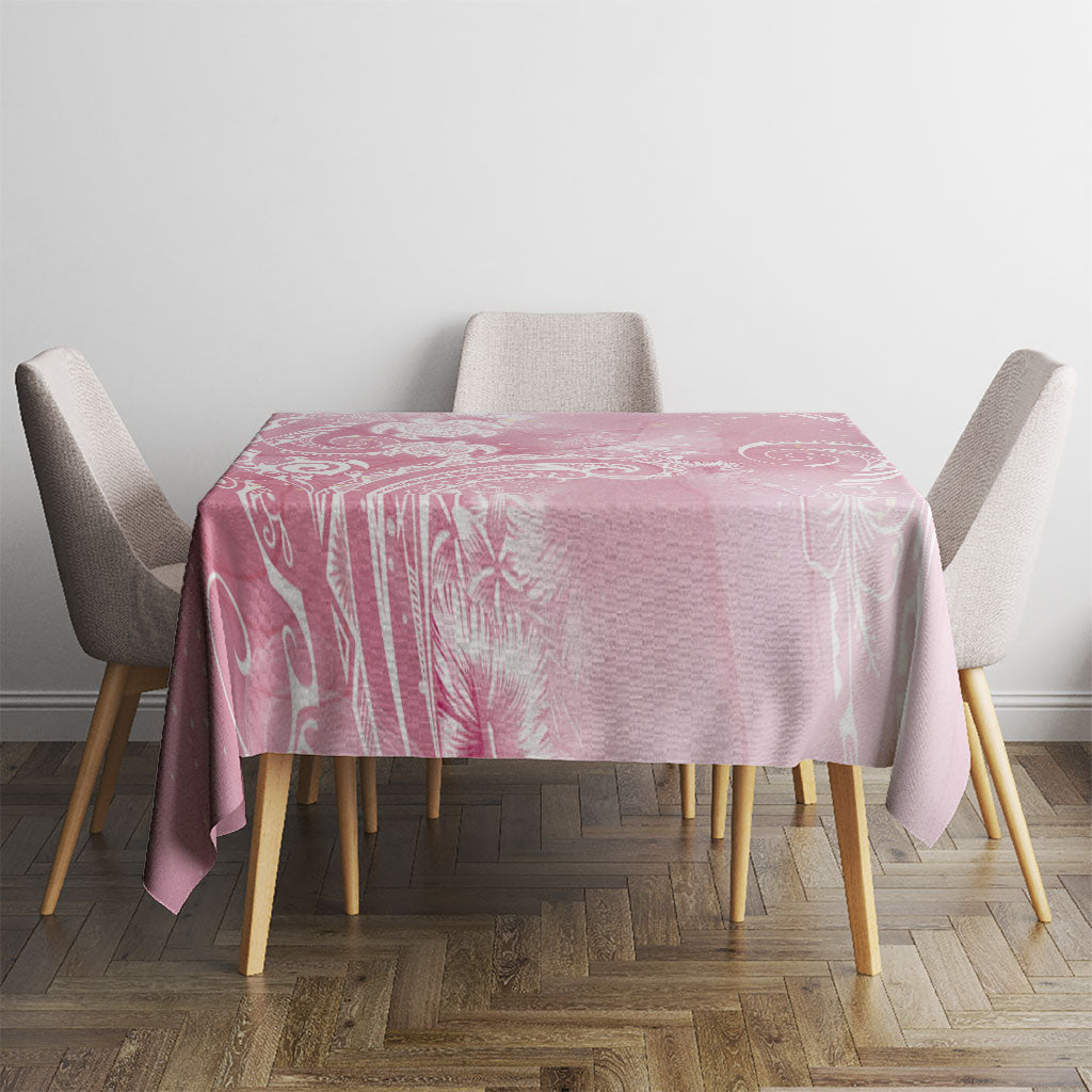 Aloha Hawaii Turtles Floral Tablecloth Pink Marbles Glaze LT7 - Polynesian Pride