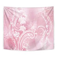 Aloha Hawaii Turtles Floral Tapestry Pink Marbles Glaze LT7 - Polynesian Pride