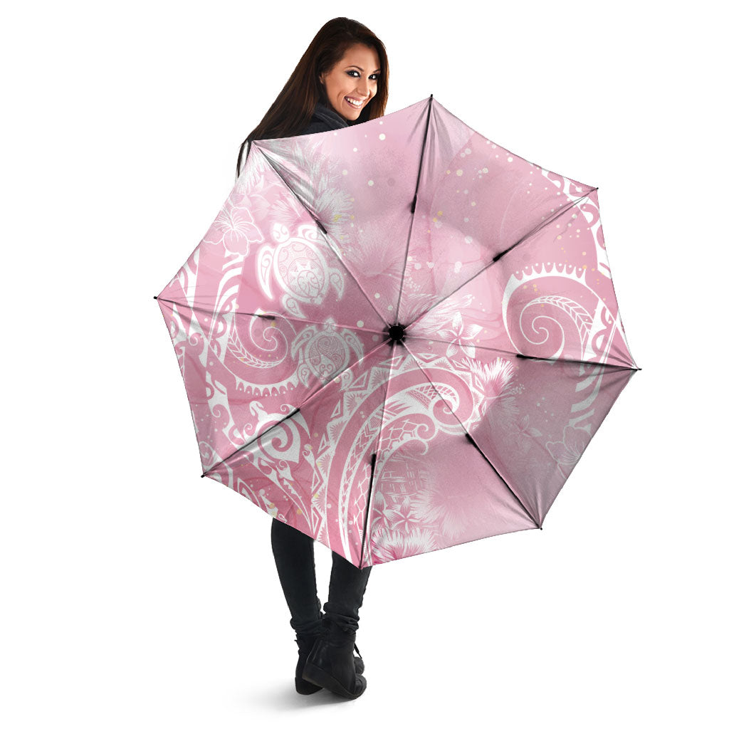 Aloha Hawaii Turtles Floral Umbrella Pink Marbles Glaze LT7 - Polynesian Pride