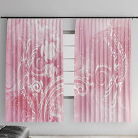 Aloha Hawaii Turtles Floral Window Curtain Pink Marbles Glaze LT7 With Hooks Pink - Polynesian Pride