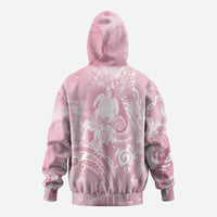 Aloha Hawaii Turtles Floral Zip Hoodie Pink Marbles Glaze LT7 - Polynesian Pride