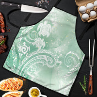 Aloha Hawaii Turtles Floral Apron Seafoam Marbles Glaze LT7 Seafoam - Polynesian Pride