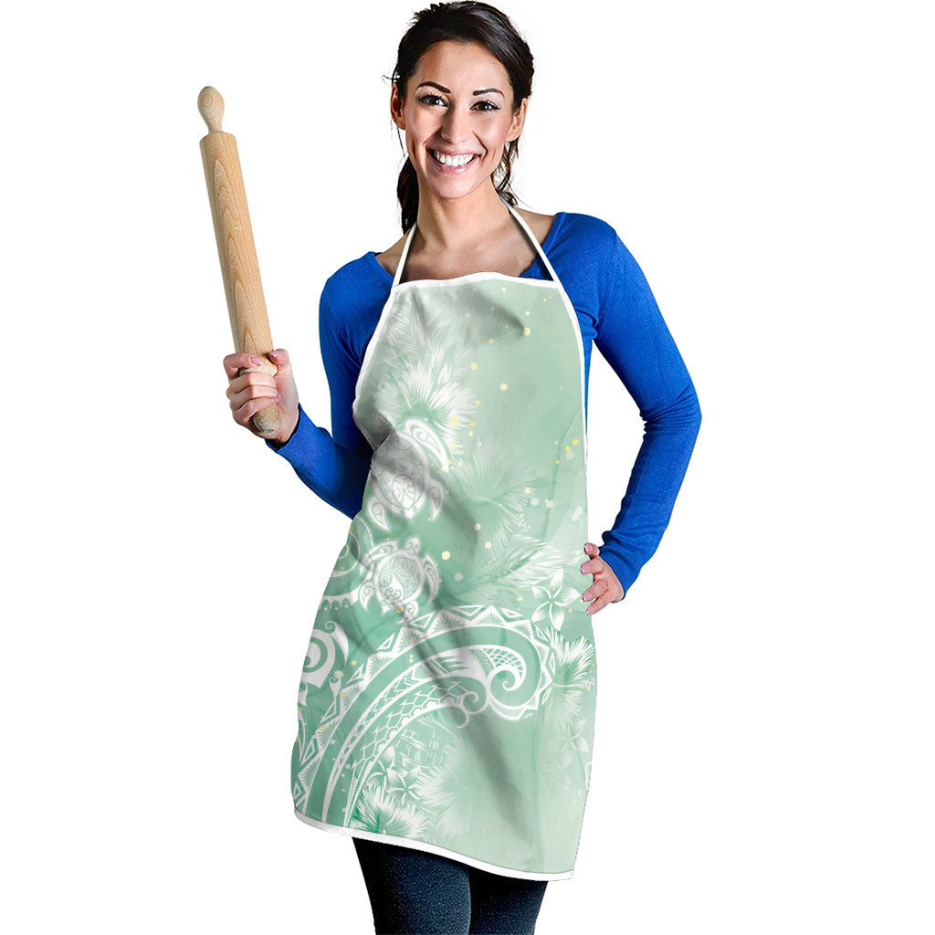 Aloha Hawaii Turtles Floral Apron Seafoam Marbles Glaze LT7 - Polynesian Pride