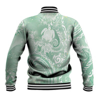 Aloha Hawaii Turtles Floral Baseball Jacket Seafoam Marbles Glaze LT7 - Polynesian Pride