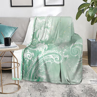 Aloha Hawaii Turtles Floral Blanket Seafoam Marbles Glaze LT7 - Polynesian Pride