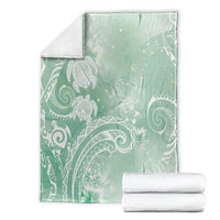 Aloha Hawaii Turtles Floral Blanket Seafoam Marbles Glaze LT7 - Polynesian Pride