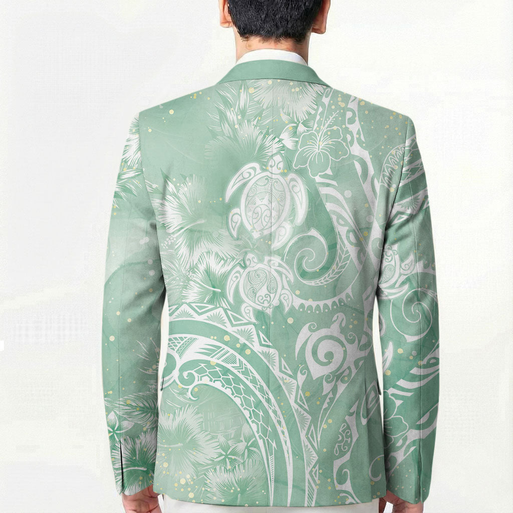 Aloha Hawaii Turtles Floral Blazer Seafoam Marbles Glaze LT7 - Polynesian Pride