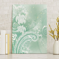 Aloha Hawaii Turtles Floral Canvas Wall Art Seafoam Marbles Glaze LT7 Without Frame Seafoam - Polynesian Pride