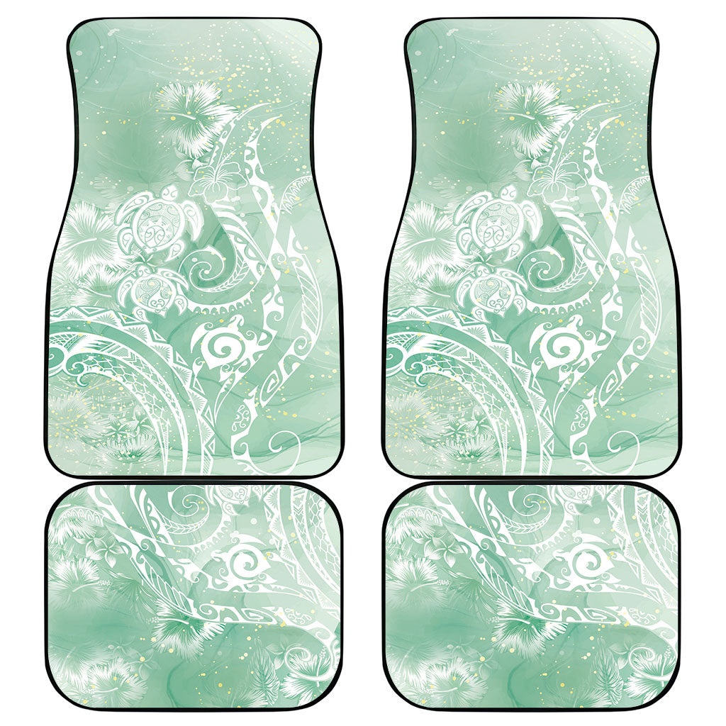 Aloha Hawaii Turtles Floral Car Mats Seafoam Marbles Glaze LT7 - Polynesian Pride