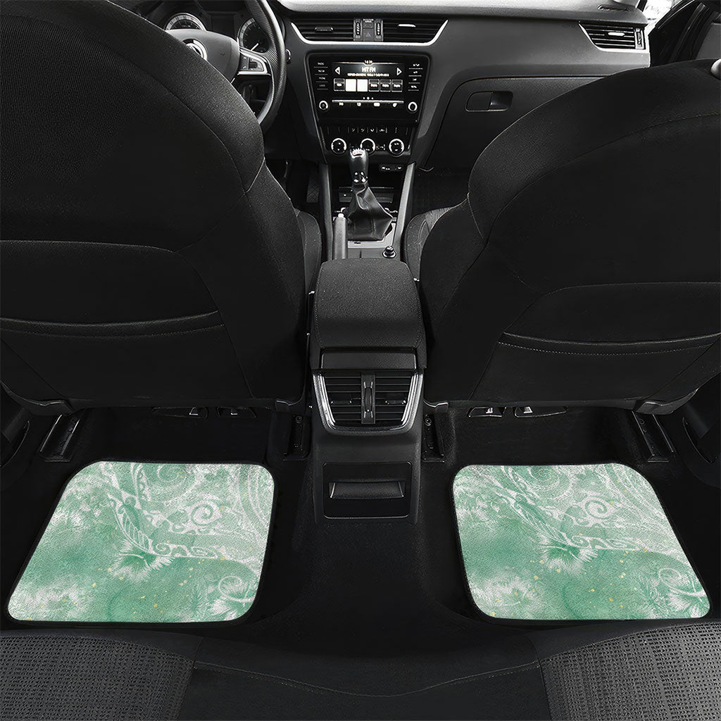 Aloha Hawaii Turtles Floral Car Mats Seafoam Marbles Glaze LT7 Set 2pcs - Back Seafoam - Polynesian Pride