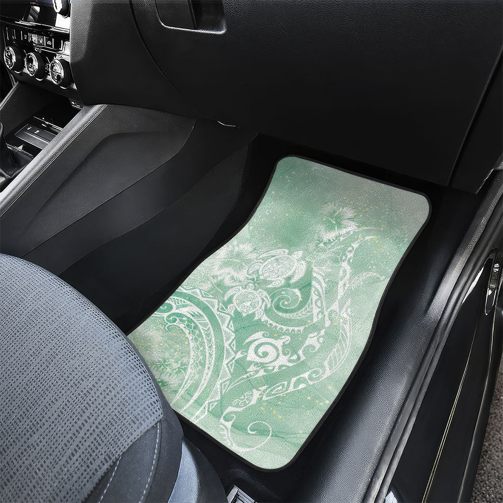 Aloha Hawaii Turtles Floral Car Mats Seafoam Marbles Glaze LT7 - Polynesian Pride