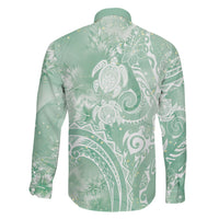 Aloha Hawaii Turtles Floral Family Matching Mermaid Dress and Hawaiian Shirt Seafoam Marbles Glaze LT7 - Polynesian Pride