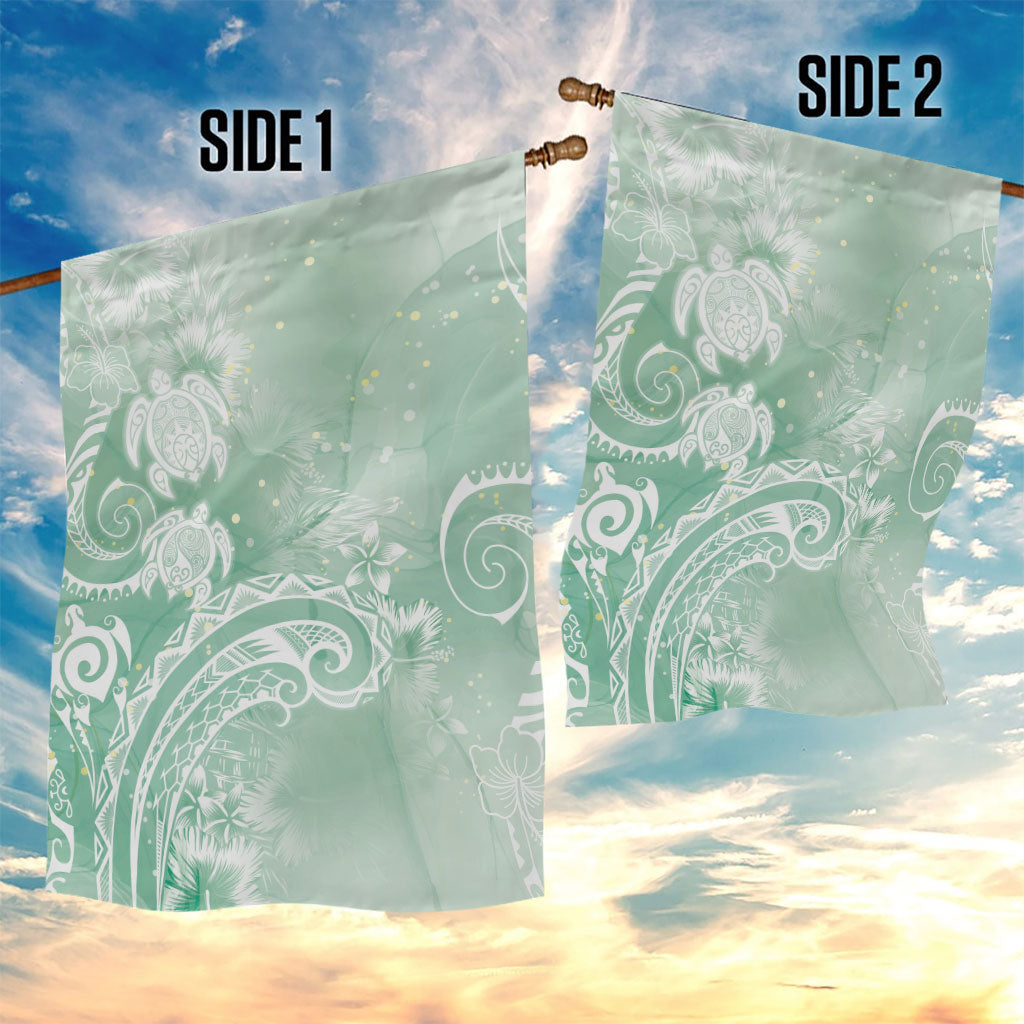 Aloha Hawaii Turtles Floral Garden Flag Seafoam Marbles Glaze LT7 - Polynesian Pride