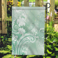 Aloha Hawaii Turtles Floral Garden Flag Seafoam Marbles Glaze LT7 Garden Flag Seafoam - Polynesian Pride