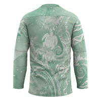 Aloha Hawaii Turtles Floral Hockey Jersey Seafoam Marbles Glaze LT7 - Polynesian Pride