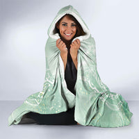 Aloha Hawaii Turtles Floral Hooded Blanket Seafoam Marbles Glaze LT7 - Polynesian Pride