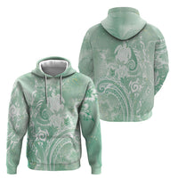 Aloha Hawaii Turtles Floral Hoodie Seafoam Marbles Glaze LT7 - Polynesian Pride