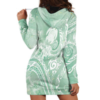 Aloha Hawaii Turtles Floral Hoodie Dress Seafoam Marbles Glaze LT7 - Polynesian Pride