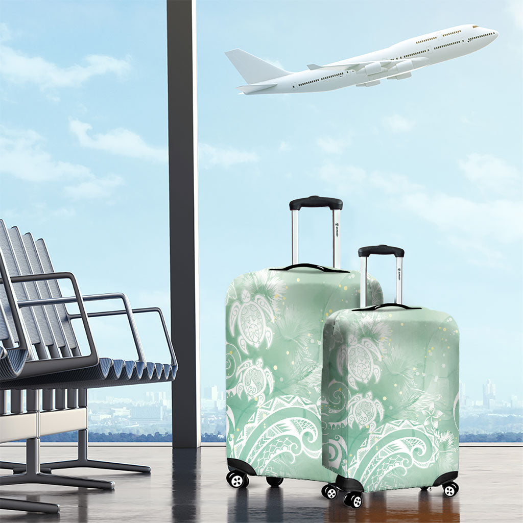 Aloha Hawaii Turtles Floral Luggage Cover Seafoam Marbles Glaze LT7 - Polynesian Pride