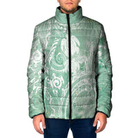 Aloha Hawaii Turtles Floral Padded Jacket Seafoam Marbles Glaze LT7 Men Seafoam - Polynesian Pride