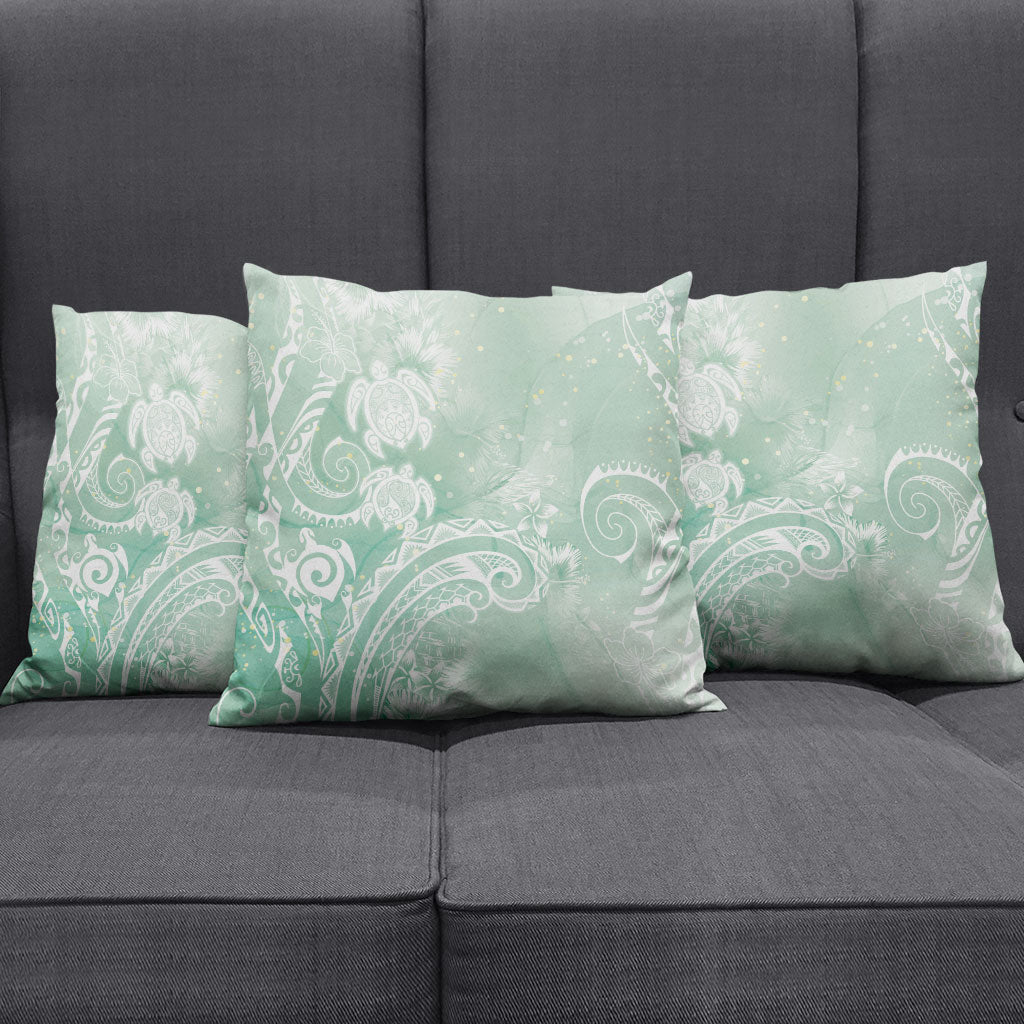 Aloha Hawaii Turtles Floral Pillow Cover Seafoam Marbles Glaze LT7 - Polynesian Pride
