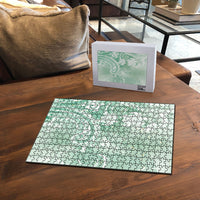 Aloha Hawaii Turtles Floral Puzzle Seafoam Marbles Glaze LT7 - Polynesian Pride
