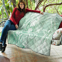 Aloha Hawaii Turtles Floral Quilt Seafoam Marbles Glaze LT7 - Polynesian Pride