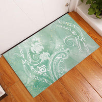 Aloha Hawaii Turtles Floral Rubber Doormat Seafoam Marbles Glaze LT7 - Polynesian Pride