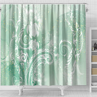 Aloha Hawaii Turtles Floral Shower Curtain Seafoam Marbles Glaze LT7 - Polynesian Pride