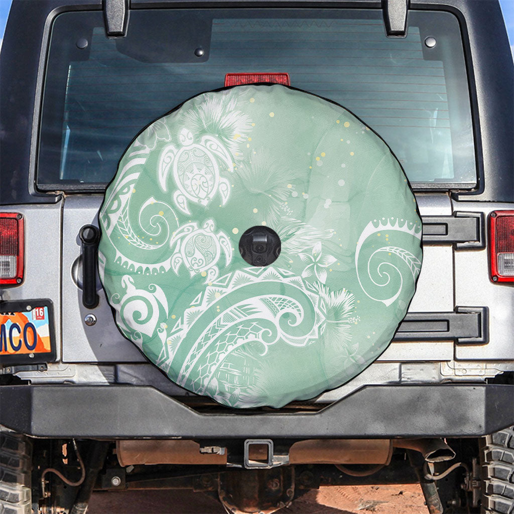 Aloha Hawaii Turtles Floral Spare Tire Cover Seafoam Marbles Glaze LT7 Seafoam - Polynesian Pride