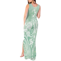 Aloha Hawaii Turtles Floral Tank Maxi Dress Seafoam Marbles Glaze LT7 - Polynesian Pride