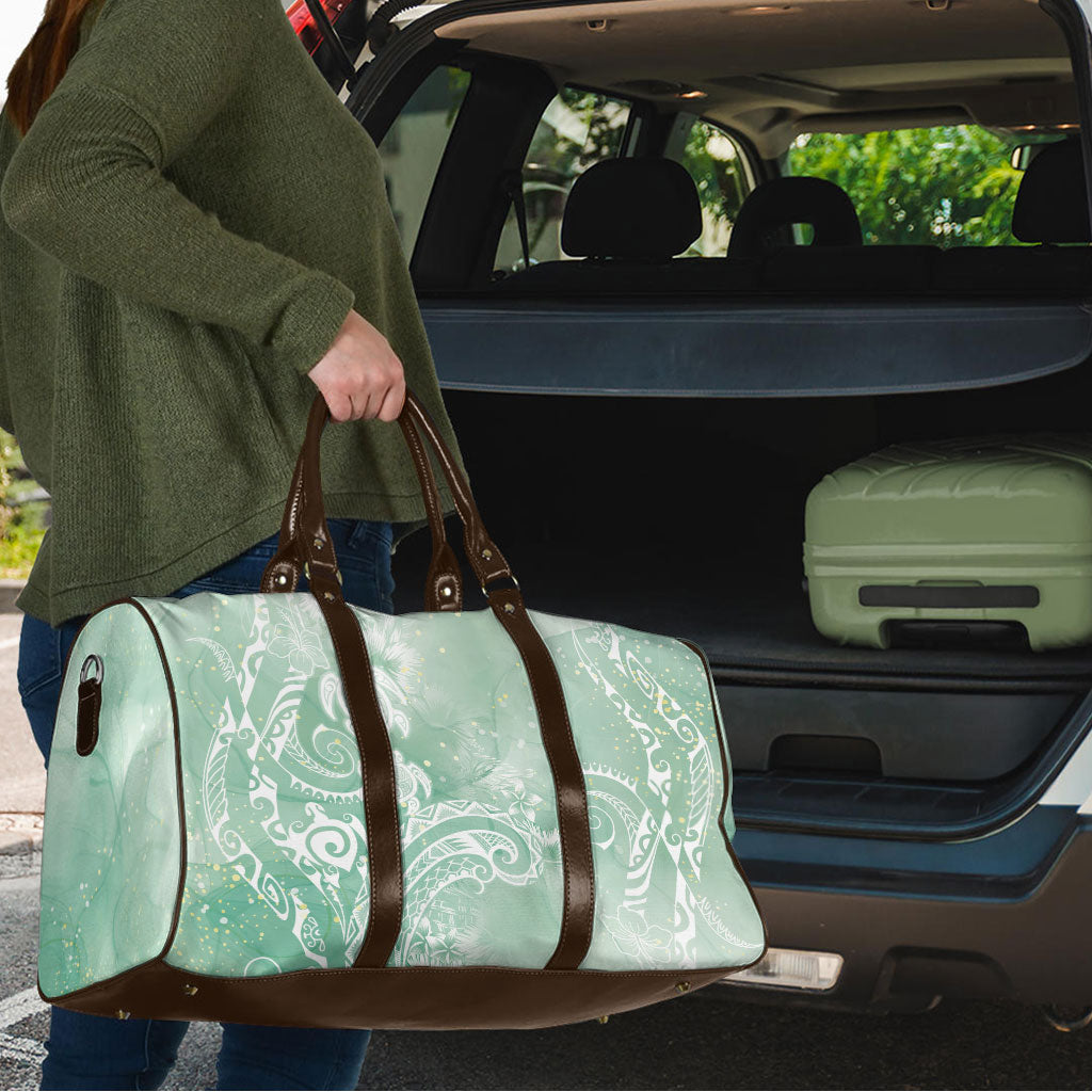 Aloha Hawaii Turtles Floral Travel Bag Seafoam Marbles Glaze LT7 - Polynesian Pride