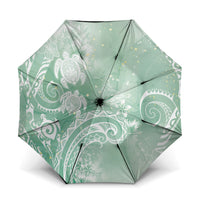 Aloha Hawaii Turtles Floral Umbrella Seafoam Marbles Glaze LT7 One Size Folded 11.42 inch Opened Diameter 37.4 inch Seafoam - Polynesian Pride