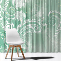 Aloha Hawaii Turtles Floral Window Curtain Seafoam Marbles Glaze LT7 - Polynesian Pride