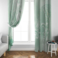 Aloha Hawaii Turtles Floral Window Curtain Seafoam Marbles Glaze LT7 - Polynesian Pride