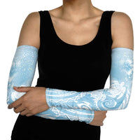 Aloha Hawaii Turtles Floral Arm Sleeves Aqua Marbles Glaze LT7 - Polynesian Pride
