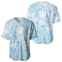 Aloha Hawaii Turtles Floral Baseball Jersey Aqua Marbles Glaze LT7 - Polynesian Pride