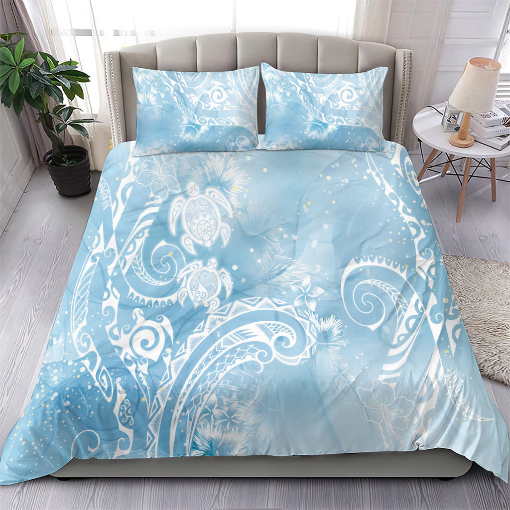 Aloha Hawaii Turtles Floral Bedding Set Aqua Marbles Glaze LT7 - Polynesian Pride