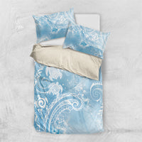 Aloha Hawaii Turtles Floral Bedding Set Aqua Marbles Glaze LT7 US Twin 172cm x 218cm Aqua - Polynesian Pride